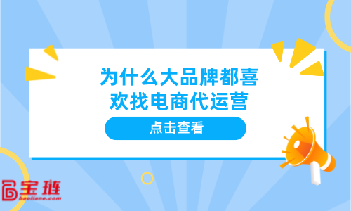 為什么大品牌都喜歡找電商代運營？